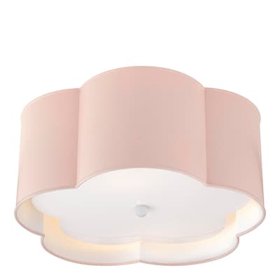 Bryce Medium Flush Mount in Pink and White with Frosted Acrylic Diffuser