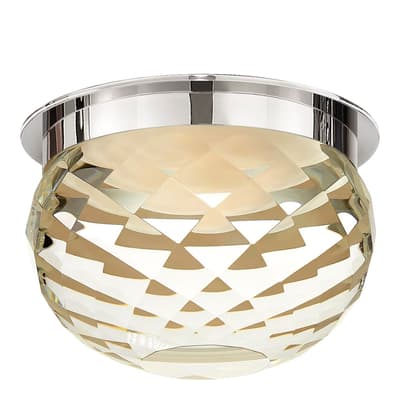 Hillam 5.5" Solitaire Flush Mount in Polished Nickel with Crystal