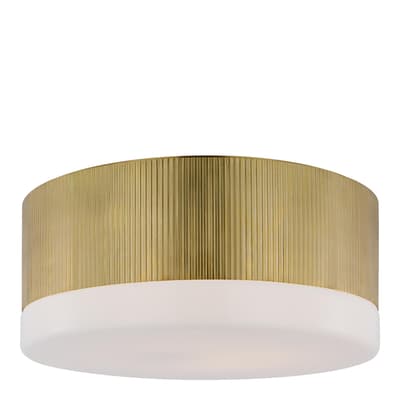 Ace 17" Flush Mount in Hand-Rubbed Antique Brass with White Glass