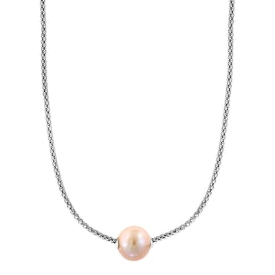 Silver Peach Freshwater Pearl Necklace