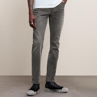 Grey Bowery Slim Straight Stretch Jeans