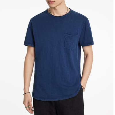 Dark Blue Cooper Crew Cotton T-Shirt