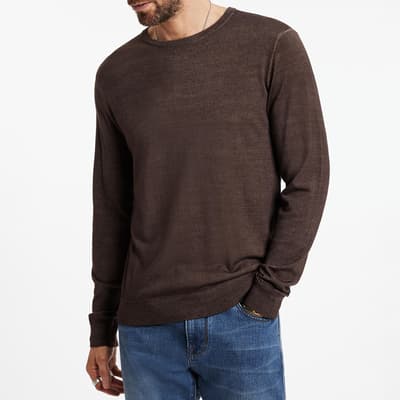 Brown Chase Merino Wool Blend Jumper