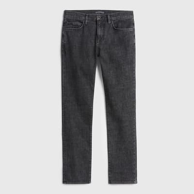 Washed Black Regular Fit Stretch Jeans