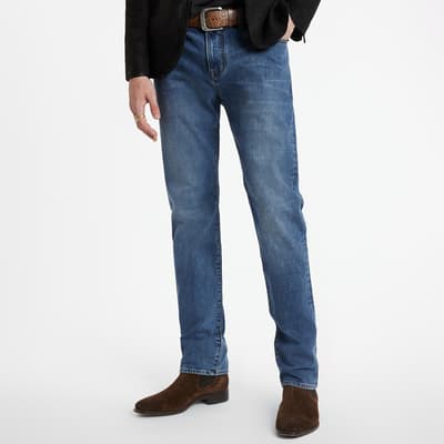 Blue Regular Fit Straight Stretch Jeans