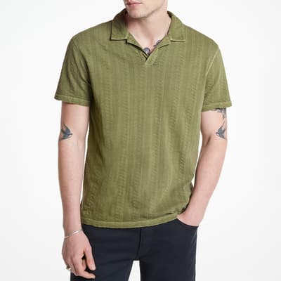 Green Zion Jacquard Cotton Polo Shirt
