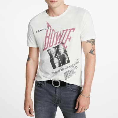 White Bowie Band Cotton T-Shirt