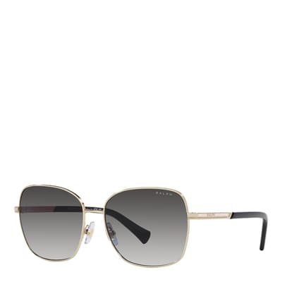 Shiny Pale Gold Rectangular Sunglasses