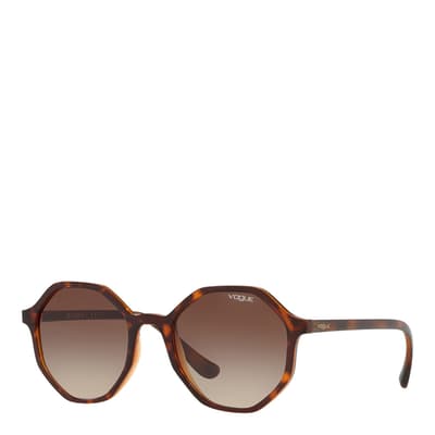 Top Havana, Brown Transparent Octangonal  Sunglasses