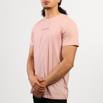 Pink Logo Chest Cotton T-Shirt
