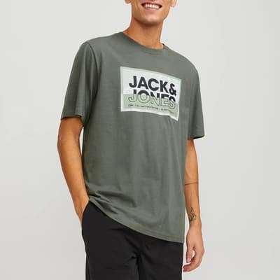 Green Logo Crew Cotton T-Shirt