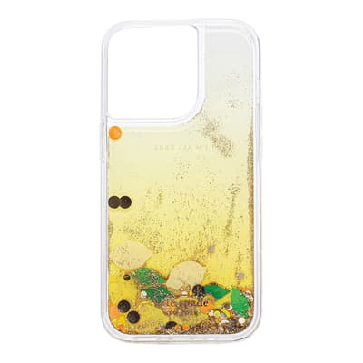 Lemon Drop Liquid Glitter iPhone 14 Pro Case