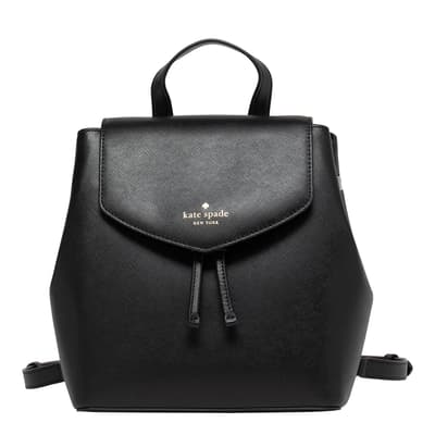 Lizzie Saffiano Leather Medium Flap Backpack