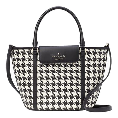 Cruise Woven Houndstooth Medium Tote