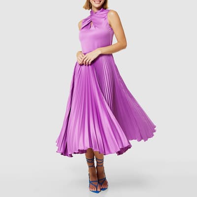 Violet Pleated Dress