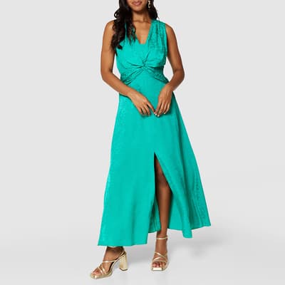  Green A-Line Jacquard Dress