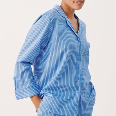 Blue Telma Stripe Cotton Shirt