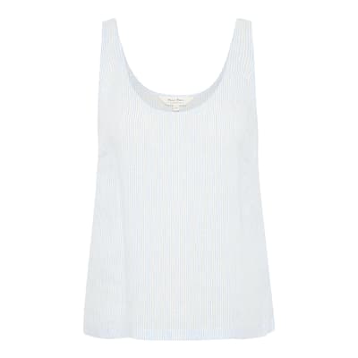 Blue Linen Scoop Tank