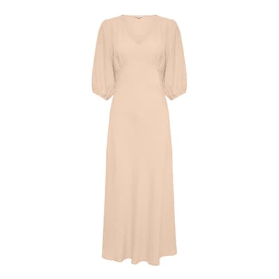 Beige Linen Evarine Dress