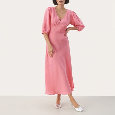Pink Linen Evarine Dress