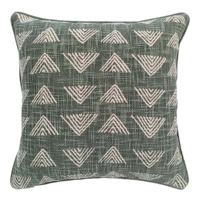 Triangle Print On Loose Weave Green  45 x 45 cm