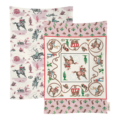 Set of 2 Cowgirl Rodeo Tea Towels
