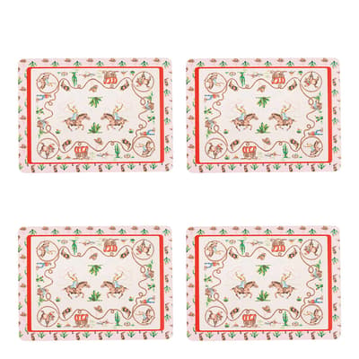 Set of 4 Cowgirl Rodeo Placemats