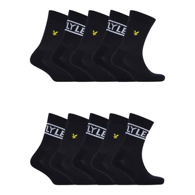 Black 10 Pack Sport Sock Gift Box