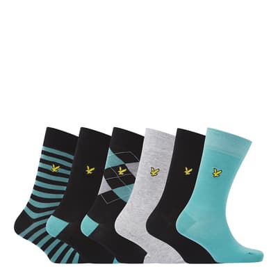 Multi 6 Pack Formal Sock Gift Set