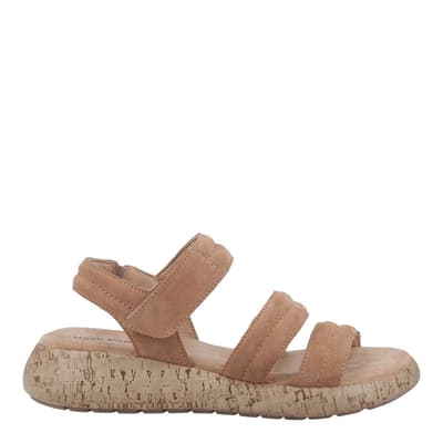 Tan Skye Suede Flat Sandals