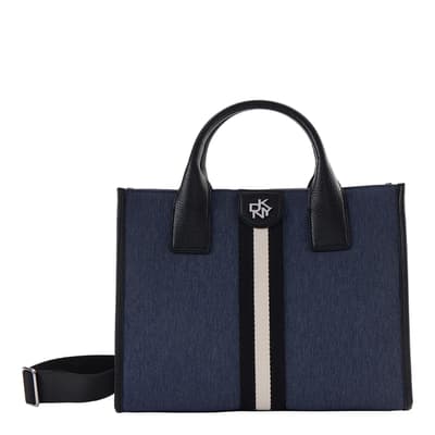 Denim Carol Woven Book Tote Bag