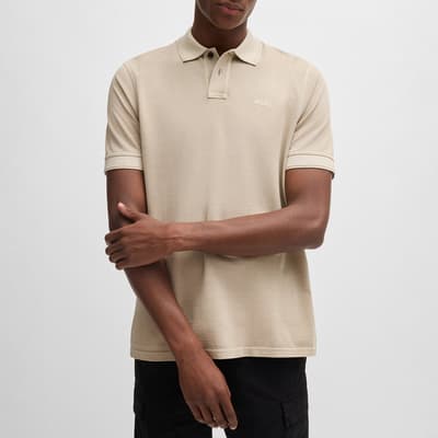 Sand Pique Cotton Polo Shirt