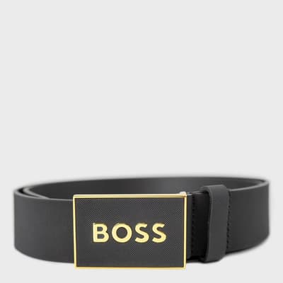 Black Icon Leather Belt