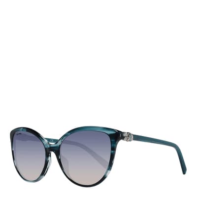 Women's Blue Swarovski Sunglasses 55mm