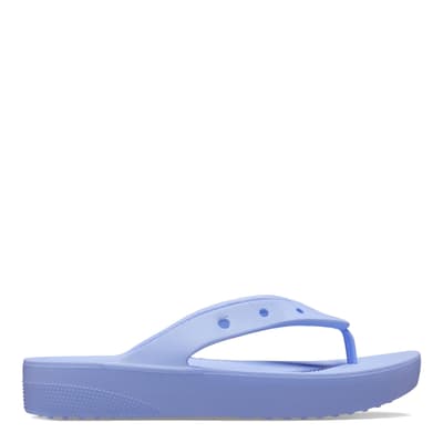 Female Blue Platform Flip Flops