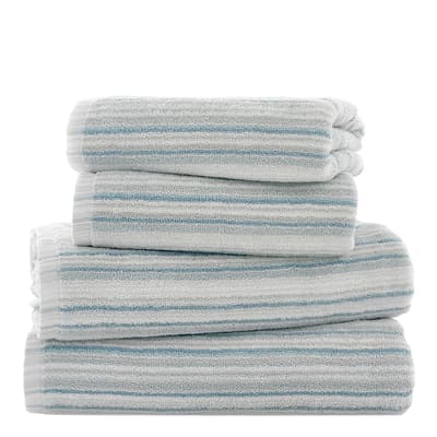 Didlington Stripe Pair of Hand Towels, Blue