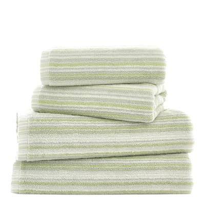 Didlington Stripe Pair of Hand Towels, Green