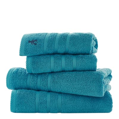 Kaleidoscope Pair of Hand Towels, Turquoise