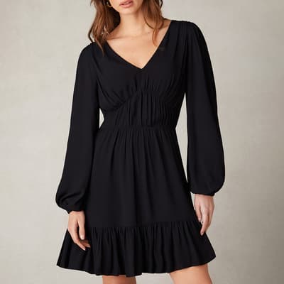 Black V-Neck Mini Dress