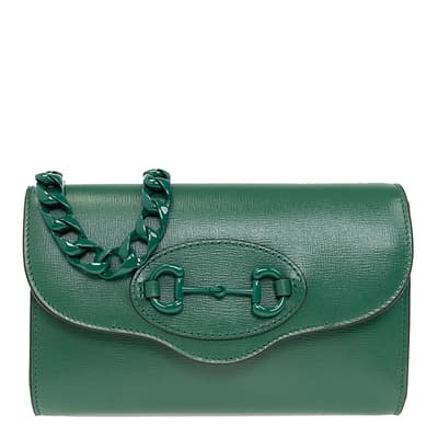 Gucci Green Horsebit 1955 Leather Shoulder Bag