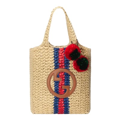 Gucci Brown Tote Bag With Round Interlocking G