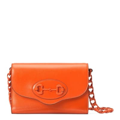 Gucci Orange Mini Leather Horsebit 1955 Shoulder Bag