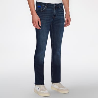 Dark Blue Standard Straight Stretch Jeans