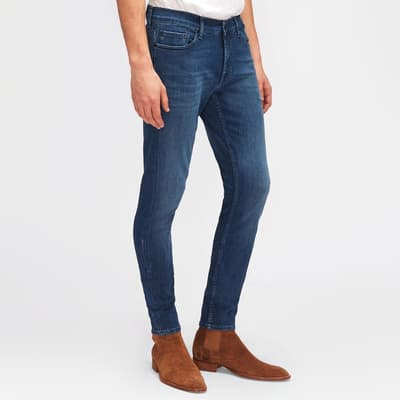 Mid Blue Paxtyn Tapered Skinny Stretch Jeans