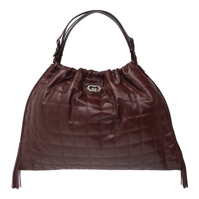 Gucci Burgundy Deco Large Tote Bag