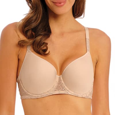 Beige Lisse Underwire Moulded Spacer Bra 