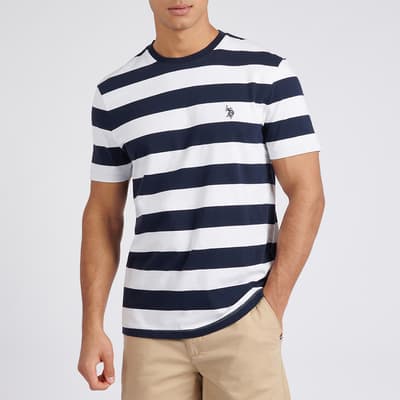 White Classic Stripe Cotton T-Shirt