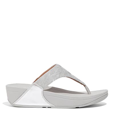 Silver Lulu Glitz Toe-Post Sandals