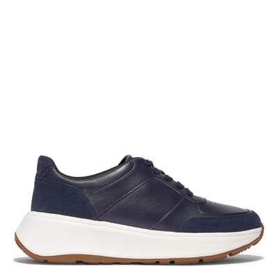 Navy F-Mode Leather/Suede Flatform Trainers