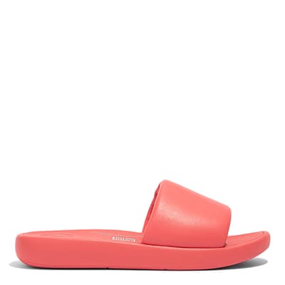 Coral Leather Iqushion D-Luxe Padded Slides